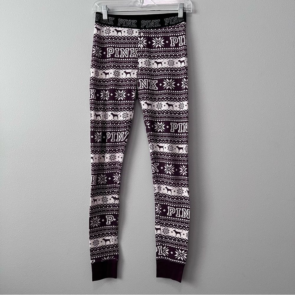 Victoria’s Secret Pink Snowflake Dog Print Lounge PJ Bottoms Size S